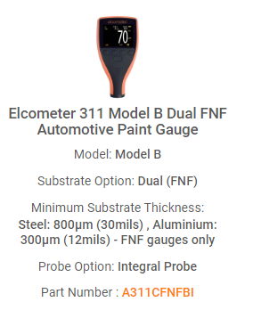دستگاه ضخامت سنج رنگ و تستر رنگ دیجیتال خودرو دو کاره ( FNF) مدل Elcometer 311 ساخت انگلستان