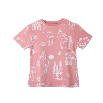تی شرت آستین کوتاه دخترانه جی بی جو مدل Unicorn کد 70153DP