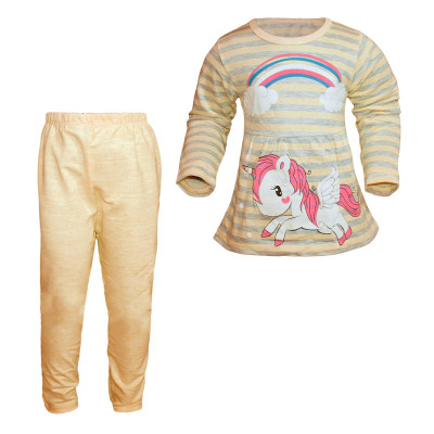 ست تی شرت و شلوار دخترانه مدل Unicorn کد 110