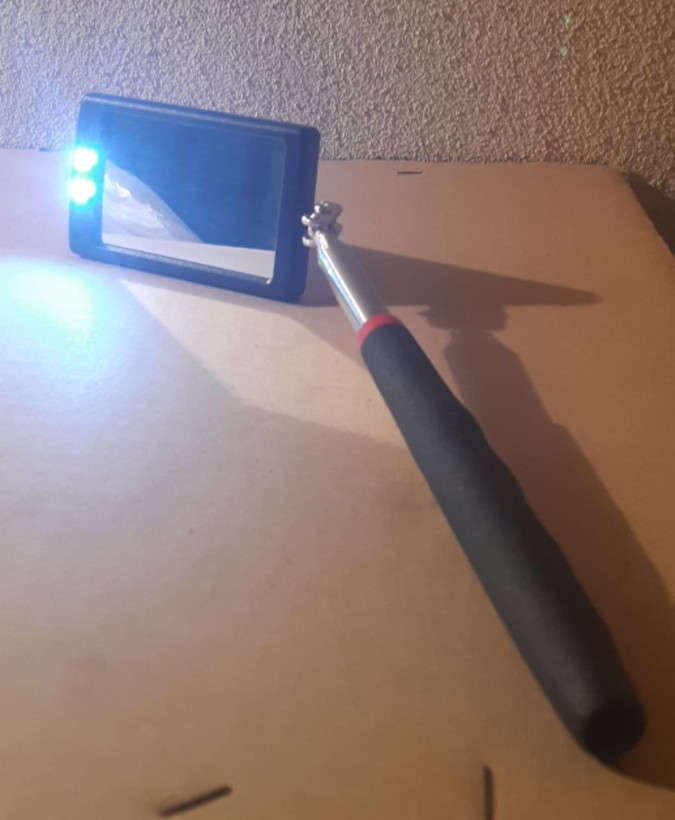 آینه بازرسی تلسکوپی چراغدار LED درجه یک با قابلیت چرخش 360 درجه