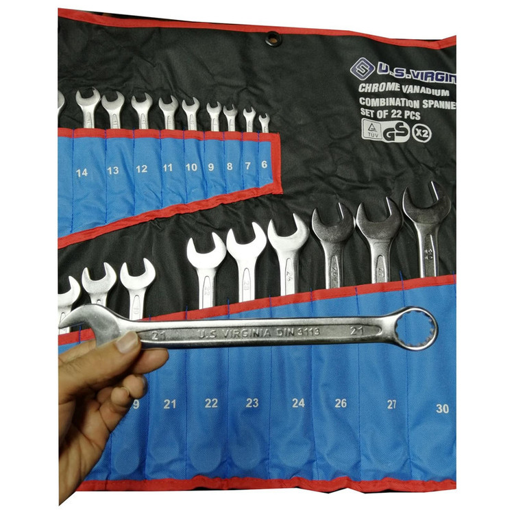 مجموعه 22 عددی آچار یک سرتخت یک سر رینگی یو اس ویرجینیا کد 240240