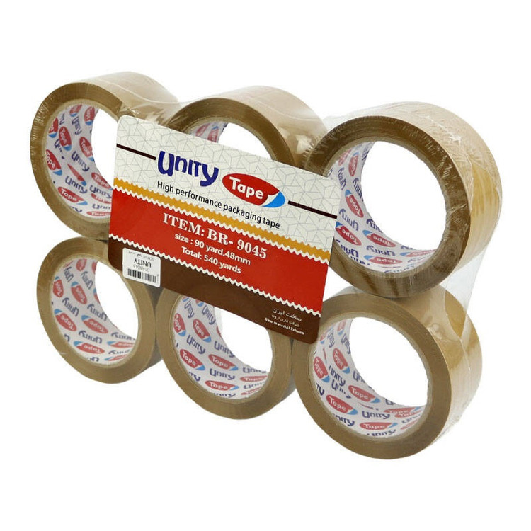 چسب پهن یونیتی مدل Bwn-9040-90Y عرض 4.8 سانتی متر بسته 6 عددی