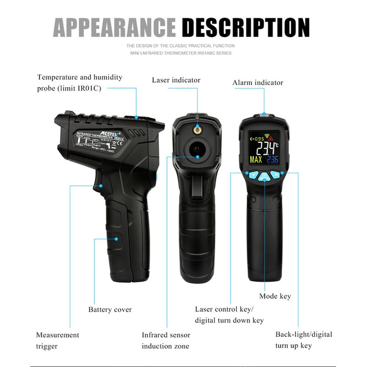 ترمومتر لیزری تا دمای 550 درجه