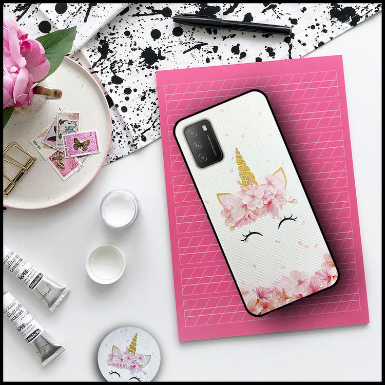 کاور دکین مدل Rikki طرح Flower Unicorn مناسب برای گوشی موبایل شیائومی Redmi 9T به همراه پایه نگهدارنده