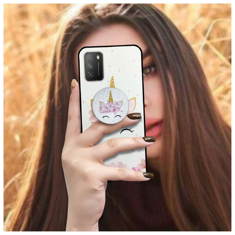 کاور دکین مدل Rikki طرح Flower Unicorn مناسب برای گوشی موبایل شیائومی Redmi 9T به همراه پایه نگهدارنده