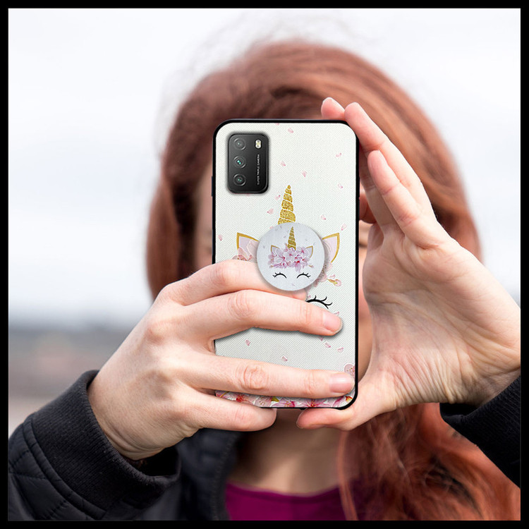 کاور دکین مدل Rikki طرح Flower Unicorn مناسب برای گوشی موبایل شیائومی Redmi 9T به همراه پایه نگهدارنده