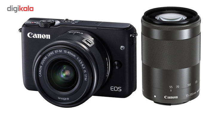 دوربین دیجیتال بدون آینه کانن مدل EOS M3 به همراه لنزهای 15-45 IS STM و 55-200 IS STM