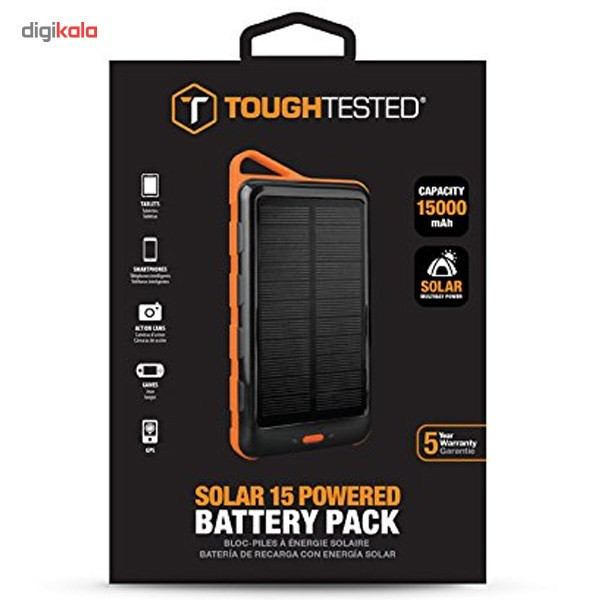 پاوربانک خورشیدی تاف تستد مدل TT-SOLAR15 با ظرفیت 15000 میلیآمپرساعت