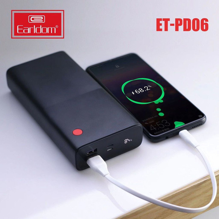 شارژ همراه ارلدام مدل ET-PD06 ظرفیت 30000 میلی آمپر ساعت