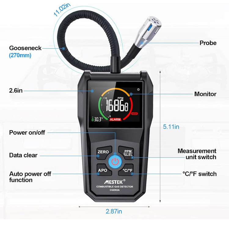 نشت یاب گاز دیجیتال مستک مدل CGD02A